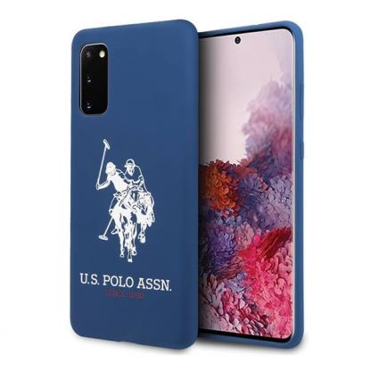 U.S. Polo Assn. Silicone Case - твърд силиконов кейс за Samsung Galaxy S20 (син)