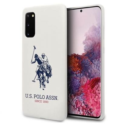 U.S. Polo Assn. Silicone Case - твърд силиконов кейс за Samsung Galaxy S20 (бял)