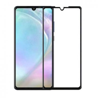 Premium Full Glue 5D Tempered Glass - обхващащо и ръбовете стъклено защитно покритие за дисплея на Huawei P30 (черен)