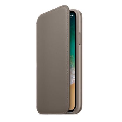 SDesign Original Leather Folio Case - качествен кожен (естествена кожа) калъф за iPhone XS, iPhone X (бежов)