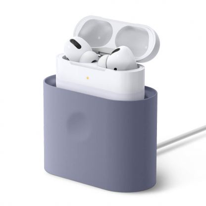 Elago Airpods Charging Station Pro - силиконова док станция за зареждане на Apple Airpods & Apple Airpods Pro (лилава)