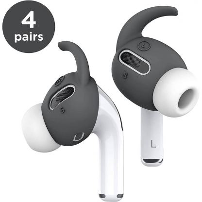 Elago Airpods Pro Earbuds Hooks - антибактериални силиконови калъфчета с вградени кукички за Apple Airpods Pro (4 чифта) (сив)