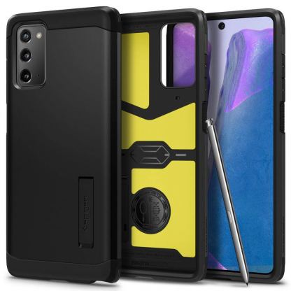 Spigen Tough Armor Case - хибриден кейс с най-висока степен на защита за Samsung Galaxy Note 20 (черен)