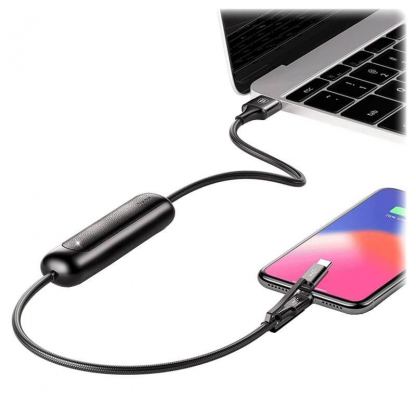 Baseus Portable Version 3-in-1 Power Bank Cable 2600 mAh - външна батерия 2600 mAh с microUSB, Lightning и USB-C кабел (черен)
