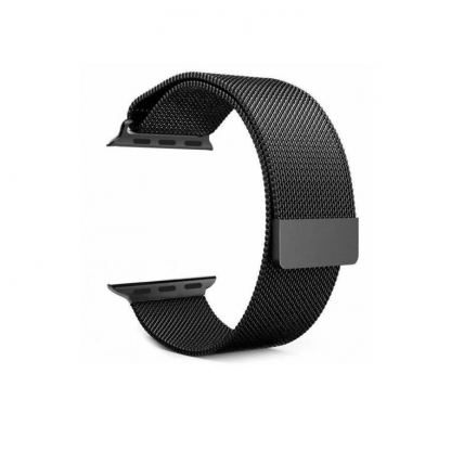 Tactical 333 Milanese Loop Magnetic Stainless Steel Band - стоманена, неръждаема каишка за Apple Watch 38мм, 40мм (черен)