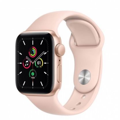 Apple Watch SE GPS, 44mm Gold Aluminium Case with Pink Sand Sport Band - умен часовник от Apple 