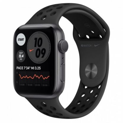 Apple Watch Nike Series 6 GPS, 44mm Space Gray Aluminium Case with Anthracite/Black Nike Sport Band - умен часовник от Apple 