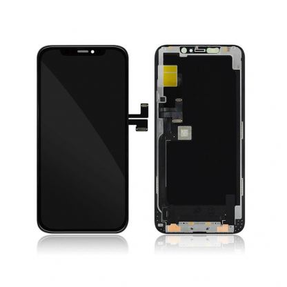 OEM iPhone 11 Pro Max OLED Display Unit - резервен дисплей за iPhone 11 Pro Max (пълен комплект) - тъмносив