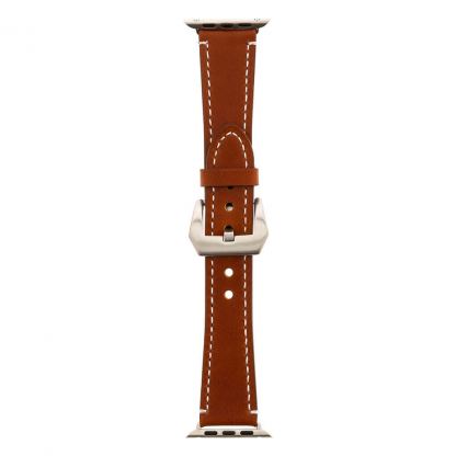 Tactical 291 Genuine Leather Band - кожена (естествена кожа) каишка за Apple Watch 42мм, 44мм (кафяв)