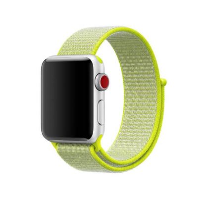 Apple Sport Loop Band Flash Light - оригинална текстилна каишка за Apple Watch 38мм, 40мм (сигнално жълто)