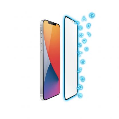 Torrii BodyGlass 3D Full Cover Anti-Bacterial Glass - калено стъклено защитно покритие с антибактериално покритие за целия дисплей на iPhone 12 Pro Max (прозрачен-черен)