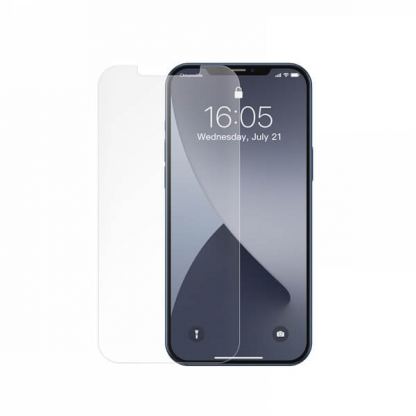 Baseus Full Screen Frosted Tempered Glass (SGAPIPH61P-LM02) - матирано стъклено защитно покритие за целия дисплей на iPhone 12, iPhone 12 Pro (матиран) (2 броя)