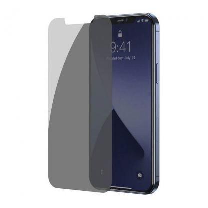 Baseus Full Screen Anti-Peeping Privacy Tempered Glass (SGAPIPH67N-LK02) - стъклено защитно покритие с определен ъгъл на виждане за целия дисплей на iPhone 12 Pro Max (2 броя)