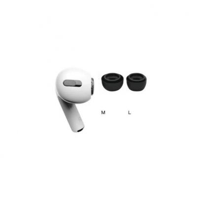Soft Silicone Earplug - 4 броя силиконови тапи за Apple Airpods Pro (размер 2xM, 2xL) (черен)