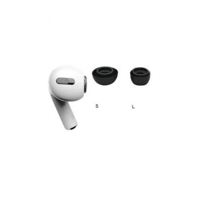 Soft Silicone Earplug - 4 броя силиконови тапи за Apple Airpods Pro (размер 2xS, 2xL) (черен)