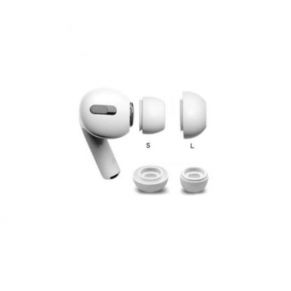 Soft Silicone Earplug - 4 броя силиконови тапи за Apple Airpods Pro (размер 2xS, 2xL) (бял)