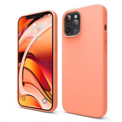 Elago Soft Silicone Case - силиконов (TPU) калъф за iPhone 12 Pro Max (оранжев)