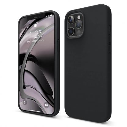 Elago Soft Silicone Case - силиконов (TPU) калъф за iPhone 12 Pro Max (черен)