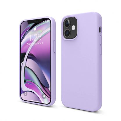 Elago Soft Silicone Case - силиконов (TPU) калъф за iPhone 12 mini (лилав)