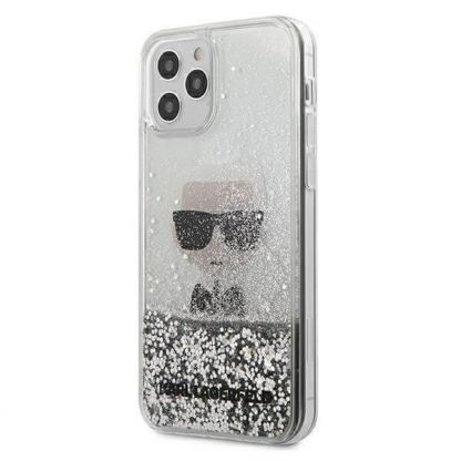 Karl Lagerfeld Liquid Glitter Ikonik Case - дизайнерски кейс с висока защита за iPhone 12 Pro Max (златист)
