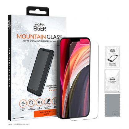 Eiger Mountain Glass Tempered Glass Screen Protector - калено стъклено защитно покритие за дисплея на iPhone 12 mini (прозрачен)
