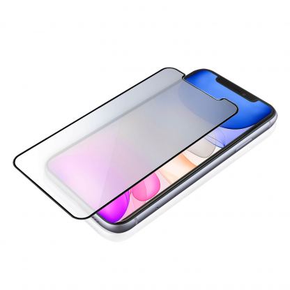 4smarts Hybrid Glass Endurance Anti-Glare Screen Protector - хибридно матирано защитно покритие за дисплея на iPhone 11, iPhone XR (черен-прозрачен)