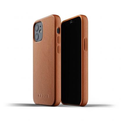 Mujjo Full Leather Case - кожен (естествена кожа) кейс за iPhone 12 mini (кафяв)