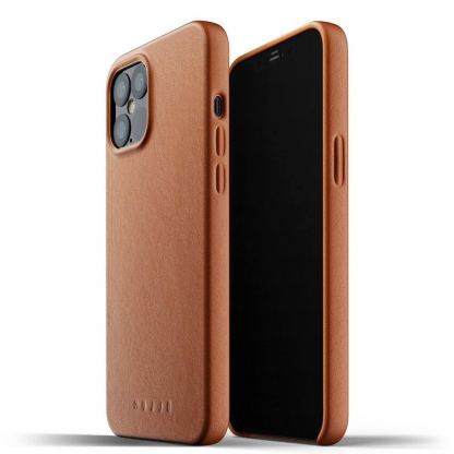 Mujjo Full Leather Case - кожен (естествена кожа) кейс за iPhone 12 Pro Max (кафяв)