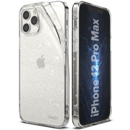 Ringke Air Glitter Case - силиконов (TPU) калъф за iPhone 12 Pro Max (прозрачен)