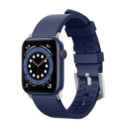 Elago Watch Sport Strap - силиконова (fluoro rubber) каишка за Apple Watch 38мм, 40мм  (тъмносин)