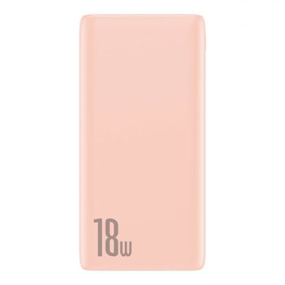 Baseus Bipow 18W Power Bank PD+QC 10000mAh - външна батерия 18W с USB и USB-C изходи и с технология за бързо зареждане (розов)