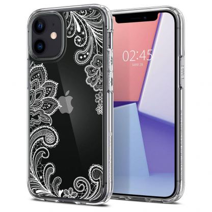 Spigen Cyrill Cecile Case White Mandala - хибриден кейс с висока степен на защита за iPhone 12 mini (прозрачен-бял)
