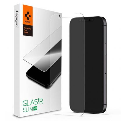 Spigen Glass.Tr Slim Tempered Glass - калено стъклено защитно покритие за дисплея на iPhone 12 Pro Max (прозрачен)