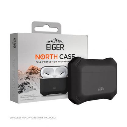 Eiger North AirPods Pro Protective Case - удароустойчив силиконов калъф за Apple Airpods Pro (черен)