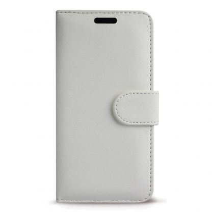 Case FortyFour No.11 Case - кожен калъф с поставка за iPhone 12 mini (бял)