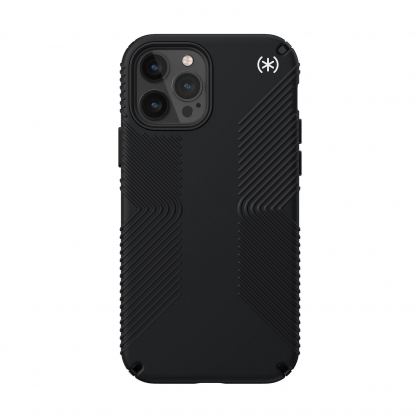 Speck Presidio 2 Grip Case - удароустойчив хибриден кейс за iPhone 12, iPhone 12 Pro (черен)