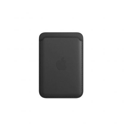 Apple iPhone Leather Wallet with MagSafe - оригинален кожен портфей (джоб) за прикрепване към iPhone 12, iPhone 12 Pro, iPhone 12 Pro Max, iPhone 12 (черен)