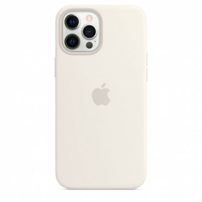 Apple iPhone Silicone Case with MagSafe - оригинален силиконов кейс за iPhone 12 Pro Max с MagSafe (бял)