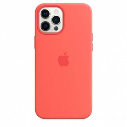 Apple iPhone Silicone Case with MagSafe - оригинален силиконов кейс за iPhone 12 Pro Max с MagSafe (розов)