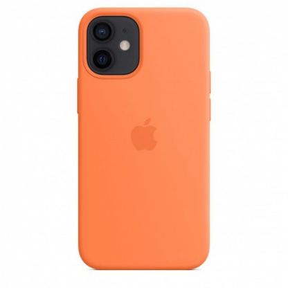 Apple iPhone Silicone Case with MagSafe - оригинален силиконов кейс за iPhone 12 mini с MagSafe (оранжев)