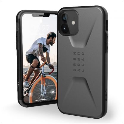 Urban Armor Gear Civilian - удароустойчив хибриден кейс за iPhone 12 mini (сребрист)