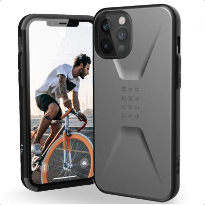 Urban Armor Gear Civilian - удароустойчив хибриден кейс за iPhone 12 Pro Max (сребрист)