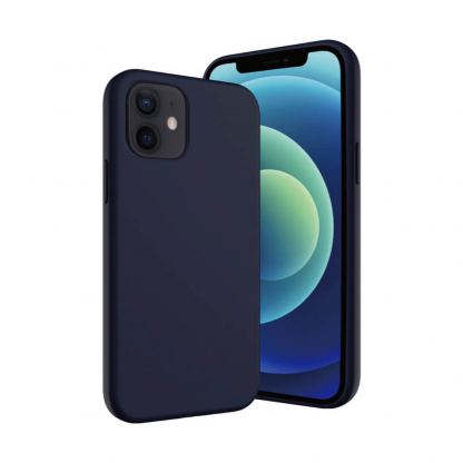 SwitchEasy Skin Case - силиконов (TPU) калъф за iPhone 12, iPhone 12 Pro (тъмносин)