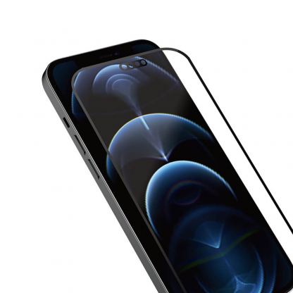 SwitchEasy Glass Pro Full Cover Tempered Glass - калено стъклено защитно покритие за дисплея на iPhone 12 Pro Max (черен-прозрачен)