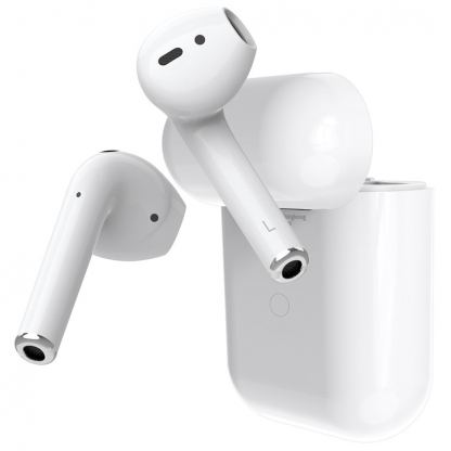 Hoco ES32 Plus TWS Bluetooth Earphones - безжични блутут слушалки с безжичен зареждащ кейс за мобилни устройства (бял)