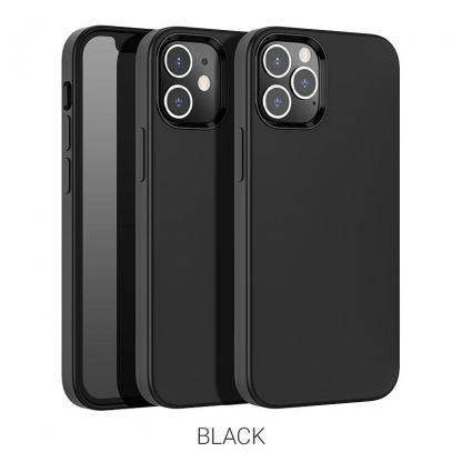 Hoco Pure Series Silicone Protective Case - силиконов (TPU) калъф за iPhone 12, iPhone 12 Pro (черен)
