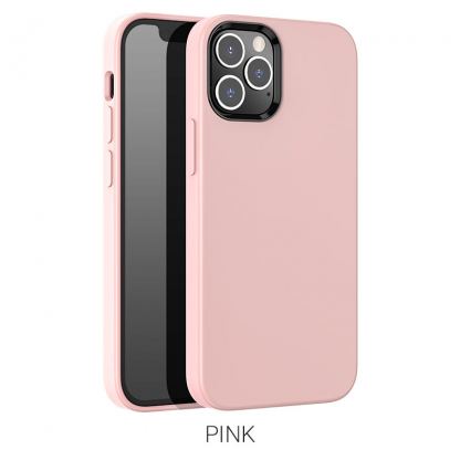 Hoco Pure Series Silicone Protective Case - силиконов (TPU) калъф за iPhone 12 Pro Max (розов) 