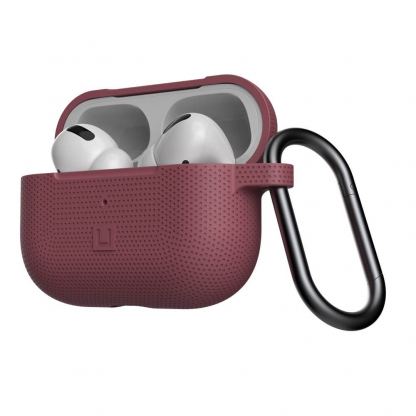 Urban Armor Gear Soft Touch U Silicone Case - удароустойчив силиконов калъф с карабинер за Apple Airpods Pro (лилав)