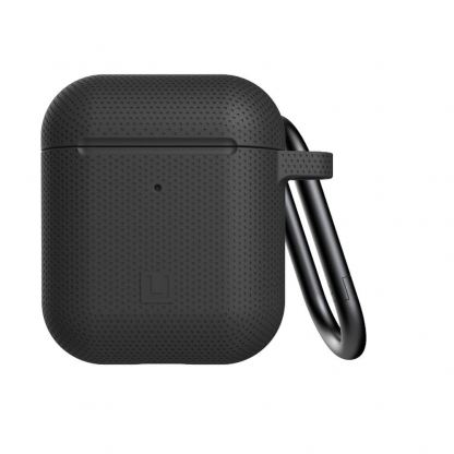 Urban Armor Gear Soft Touch U Silicone Case - удароустойчив силиконов калъф с карабинер за Apple Airpods и Apple Airpods 2 (черен)