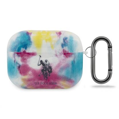 U.S. Polo Assn. Airpods Pro Tie & Dye Silicone Case - силиконов калъф с карабинер за Apple Airpods Pro (шарен)
